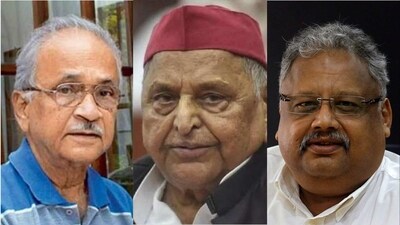 Dr Dilip Mahalanabis(Left), Mulayam Singh Yadav (Centre) and Rakesh Jhunjhunwala (Right). Dr Dilip Mahalanabis(Left), Mulayam Singh Yadav (Centre) and Rakesh Jhunjhunwala (Right).