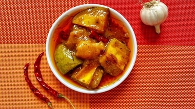 Pickling: Pickling is a popular way of preserving food in India, and it involves preserving vegetables, fruits, and meat in vinegar, lemon juice, or oil. Spices, salt, and sugar are added to the mix to give the pickles their distinct flavour. Pickles can be made with a wide variety of ingredients, including mangoes, lime, gooseberries, carrots, and onions. (Unsplash) Pickling: Pickling is a popular way of preserving food in India, and it involves preserving vegetables, fruits, and meat in vinegar, lemon juice, or oil. Spices, salt, and sugar are added to the mix to give the pickles their distinct flavour. Pickles can be made with a wide variety of ingredients, including mangoes, lime, gooseberries, carrots, and onions. (Unsplash)