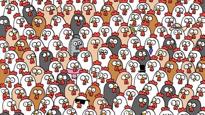 Can you spot three owls hidden among chickens in this viral brain teaser? (Facebook/@Gergely Dudás - Dudolf) Can you spot three owls hidden among chickens in this viral brain teaser? (Facebook/@Gergely Dudás - Dudolf)