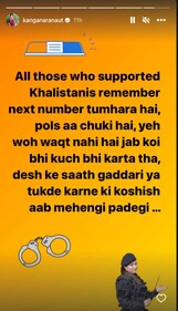 Kangana Ranaut's post on Instagram. Kangana Ranaut's post on Instagram.