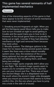 Reddit post by u/SpikeRosered about half implemented mechanics of Hogwarts Legacy. (Reddit) Reddit post by u/SpikeRosered about half implemented mechanics of Hogwarts Legacy. (Reddit)