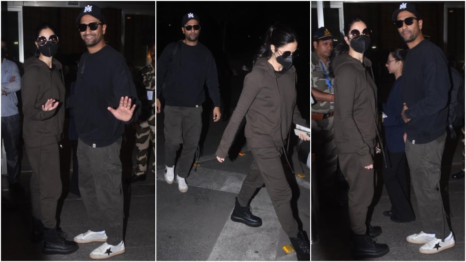 Vicky Kaushal and Katrina Kaif at the airport. (HT Photo/Varinder Chawla) Vicky Kaushal and Katrina Kaif at the airport. (HT Photo/Varinder Chawla)