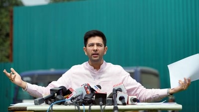 Aam Aadmi Party (AAP) Rajya Sabha MP Raghav Chadha. (ANI)