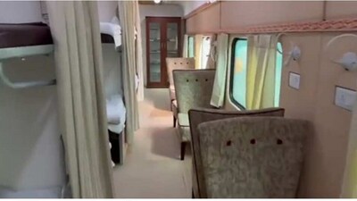 Sneak peek of Bharat Gaurav Deluxe Tourist train. (Twitter/@RailMinIndia) Sneak peek of Bharat Gaurav Deluxe Tourist train. (Twitter/@RailMinIndia)