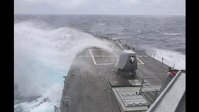 In this photo provided by the U.S. Navy, the Arleigh Burke-class guided-missile destroyer USS Milius (DDG 69) steams in the Philippine Sea, on March 13, 2023. The United States denied Chinese claims Thursday, March 23, that its military had driven away an American guided-missile destroyer from operating around disputed islands in the South China Sea, in an incident that comes as tensions in the region between the two powers continue to rise. The U.S. Navy's 7th Fleet said that a statement from China's Southern Theatre Command that it had forced the USS Milius away from waters around the Paracel Islands — called Xisha by China — was “false.”(Mass Communication Specialist 1st Class Greg Johnson/U.S. Navy via AP) (AP) In this photo provided by the U.S. Navy, the Arleigh Burke-class guided-missile destroyer USS Milius (DDG 69) steams in the Philippine Sea, on March 13, 2023. The United States denied Chinese claims Thursday, March 23, that its military had driven away an American guided-missile destroyer from operating around disputed islands in the South China Sea, in an incident that comes as tensions in the region between the two powers continue to rise. The U.S. Navy's 7th Fleet said that a statement from China's Southern Theatre Command that it had forced the USS Milius away from waters around the Paracel Islands — called Xisha by China — was “false.”(Mass Communication Specialist 1st Class Greg Johnson/U.S. Navy via AP) (AP)