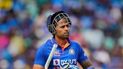 Visakhapatnam: Indian batter Suryakumar Yadav walks off the field after being dismissed during the second ODI cricket match between India and Australia, at Dr. Y.S. Rajasekhara Reddy International Cricket Stadium in Visakhapatnam, Sunday, March 19, 2023. (PTI Photo/Shailendra Bhojak)(PTI03_19_2023_000076B) (PTI) Visakhapatnam: Indian batter Suryakumar Yadav walks off the field after being dismissed during the second ODI cricket match between India and Australia, at Dr. Y.S. Rajasekhara Reddy International Cricket Stadium in Visakhapatnam, Sunday, March 19, 2023. (PTI Photo/Shailendra Bhojak)(PTI03_19_2023_000076B) (PTI)