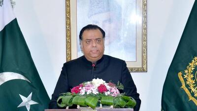 Pakistani chargé d’affaires Salman Sharif also read out messages from Pakistan President Arif Alvi and Prime Minister Shehbaz Sharif. (Twitter/PakinIndia) Pakistani chargé d’affaires Salman Sharif also read out messages from Pakistan President Arif Alvi and Prime Minister Shehbaz Sharif. (Twitter/PakinIndia)