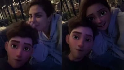 Priyanka Chopra has reacted after Nick Jonas posted a clip of their mushy animated version. Priyanka Chopra has reacted after Nick Jonas posted a clip of their mushy animated version.