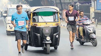 Pune, India - December 2, 2018: Participants of 33rd Pune International Marathon on Tilak road (Jigar Hindocha story) in Pune, India, on Sunday, December 2, 2018. (Photo by Ravindra Joshi/HT PHOTO) Pune, India - December 2, 2018: Participants of 33rd Pune International Marathon on Tilak road (Jigar Hindocha story) in Pune, India, on Sunday, December 2, 2018. (Photo by Ravindra Joshi/HT PHOTO)