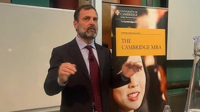 Rahul Gandhi at Cambridge University. (ANI)