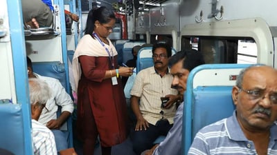Rosaline Arokia Mary becomes the first female ticket checker to collect fines over ₹1 crore. (Twitter/@RailMinIndia) Rosaline Arokia Mary becomes the first female ticket checker to collect fines over ₹1 crore. (Twitter/@RailMinIndia)