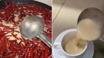 The image shows red chili tea that the woman shared her tweet about. (Twitter/@BhaavnaArora) The image shows red chili tea that the woman shared her tweet about. (Twitter/@BhaavnaArora)