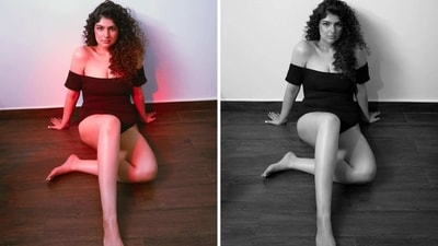 Anshula Kapoor posed in a black bodysuit in her latest Instagram post.