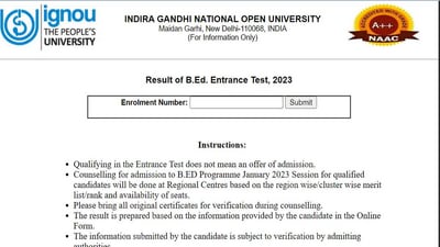 IGNOU B.Ed Entrance Result 2023 declared at ignou.ac.in, direct link here IGNOU B.Ed Entrance Result 2023 declared at ignou.ac.in, direct link here