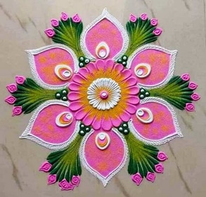 Creat a beautiful pink and white floral design inspired by goddess Mahagauri. (pinterest) Creat a beautiful pink and white floral design inspired by goddess Mahagauri. (pinterest)