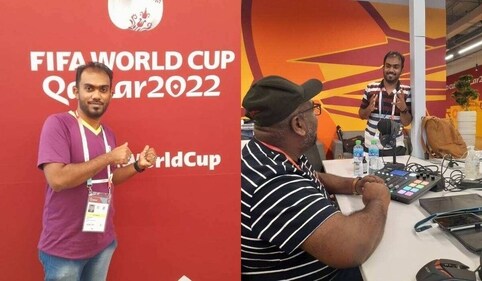 "Our biggest success so far was when he got our FIFA media card," said Rishard (HT Digital) "Our biggest success so far was when he got our FIFA media card," said Rishard (HT Digital)