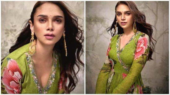 Aditi Rao Hydari has lately been treating her fans with back-to-back photos of herself in ethereal Indian wear. The actor, who is currently occupied with the promotions of her upcoming film Taj: Divided By Blood, recently stepped out in a gorgeous floral anarkali set.&nbsp;(Instagram/@aditiraohydari)