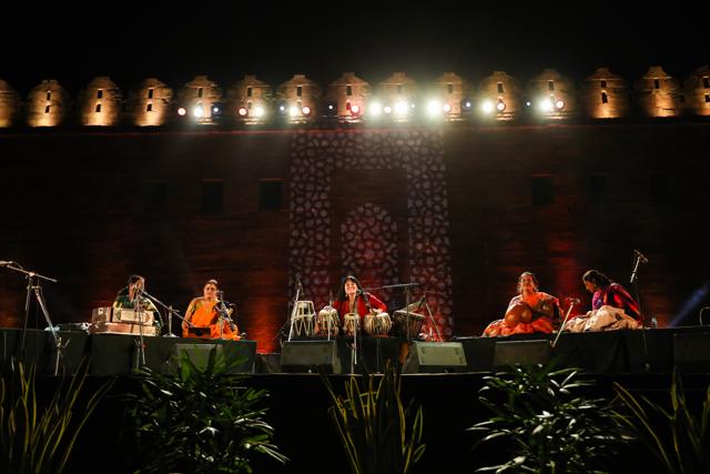 The Stree Shakti Band at Sacred Spirit Festival 2023. (Mehrangarh Museum Trust and Bling Ping Motion Pictures) The Stree Shakti Band at Sacred Spirit Festival 2023. (Mehrangarh Museum Trust and Bling Ping Motion Pictures)
