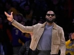 Mar 22, 2023; Los Angeles, California, USA;   Los Angeles Lakers forward LeBron James (6) reacts after a 3 point basket in the second half against the Phoenix Suns at Crypto.com Arena. Mandatory Credit: Jayne Kamin-Oncea-USA TODAY Sports