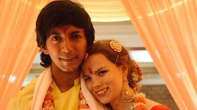 Anshuman Jha with wife Sierra Winters Anshuman Jha with wife Sierra Winters