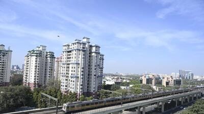 Gurugram, India- February 24, 2023: Huda city center metro station is the last station of the Gurugram at sector-29, A metro extension project will start from Huda centre to Cyber Hub in a loop. It will be 28 .5 kms, in Gurugram, India, on Friday, 24 February 2023. (Photo by Parveen Kumar/Hindustan Times)(Pic to go with Abhishek Behl's story) Gurugram, India- February 24, 2023: Huda city center metro station is the last station of the Gurugram at sector-29, A metro extension project will start from Huda centre to Cyber Hub in a loop. It will be 28 .5 kms, in Gurugram, India, on Friday, 24 February 2023. (Photo by Parveen Kumar/Hindustan Times)(Pic to go with Abhishek Behl's story)