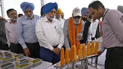 PAU V-C Satbir Singh Gosal during the pashu palan mela in Ludhiana on Friday. (Gurpreet Singh/HT)