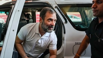 Rahul Gandhi arrived in Parliament on Friday a day after his conviction in a defamation case. (PTI)