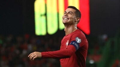 Portugal's Cristiano Ronaldo reacts (REUTERS)