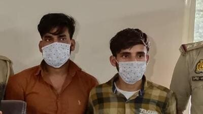 The suspects, Pappan Lal (25) and Mukul Pal (21) committed the murder because they had borrowed money from the deceased man and could not repay the loan, said officers associated with the case. (Sakib Ali/HT Photo) The suspects, Pappan Lal (25) and Mukul Pal (21) committed the murder because they had borrowed money from the deceased man and could not repay the loan, said officers associated with the case. (Sakib Ali/HT Photo)