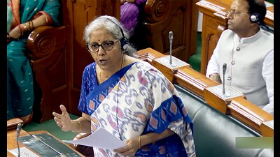 Union finance minister Nirmala Sitharaman speaks in the Lok Sabha during the second phase of the Budget Session of the Parliament, in New Delhi on Friday. (ANI) Union finance minister Nirmala Sitharaman speaks in the Lok Sabha during the second phase of the Budget Session of the Parliament, in New Delhi on Friday. (ANI)