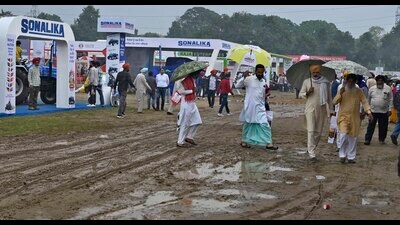 Visitors during the rain at Punjab Agricultural University in Ludhiana on Friday. (HT photo) Visitors during the rain at Punjab Agricultural University in Ludhiana on Friday. (HT photo)