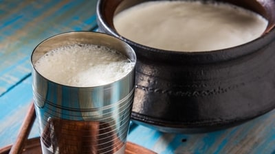 Lassi: Lassi is a traditional Indian drink made with yogurt, water, and spices. It is a popular drink during Navratri fasting as it is refreshing, filling, and helps in digestion. It is also a good source of protein and calcium. (Shutterstock)