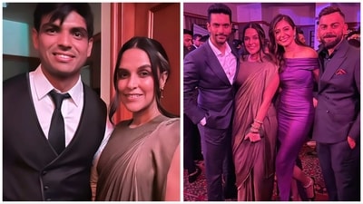 Neha Dhupia shared two pictures from a sports event on Thursday. Neha Dhupia shared two pictures from a sports event on Thursday.