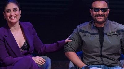 Kareena Kapoor and husband Saif Ali Khan at a press conference. (AFP) Kareena Kapoor and husband Saif Ali Khan at a press conference. (AFP)