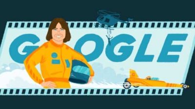 Google Doodle marks 77th birth anniversary of Kitty O'Neil - American stunt performer. (Google)