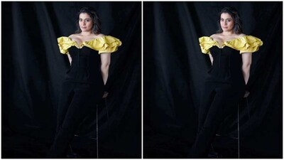 Styled by fashion stylist Radhika Mehra, Kajol wore black stilettos with her jumpsuit, wore her tresses open with a side part and decked up in nude eyeshadow, black eyeliner, black kohl, mascara-laden eyelashes, drawn eyebrows, contoured cheeks and a shade of nude lipstick. (Instagram/@kajol) Styled by fashion stylist Radhika Mehra, Kajol wore black stilettos with her jumpsuit, wore her tresses open with a side part and decked up in nude eyeshadow, black eyeliner, black kohl, mascara-laden eyelashes, drawn eyebrows, contoured cheeks and a shade of nude lipstick. (Instagram/@kajol)