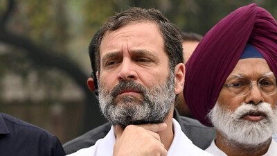 Congress MP Rahul Gandhi at Parliament House complex, in New Delhi. (Sanjeev Verma/ Hindustan Times)