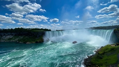 Niagara Falls, Canada and USA: One of the world's most famous waterfalls, Niagara Falls is located on the border between Canada and the USA. It is made up of three separate waterfalls, which collectively form the largest waterfall in North America. (Unsplash) Niagara Falls, Canada and USA: One of the world's most famous waterfalls, Niagara Falls is located on the border between Canada and the USA. It is made up of three separate waterfalls, which collectively form the largest waterfall in North America. (Unsplash)