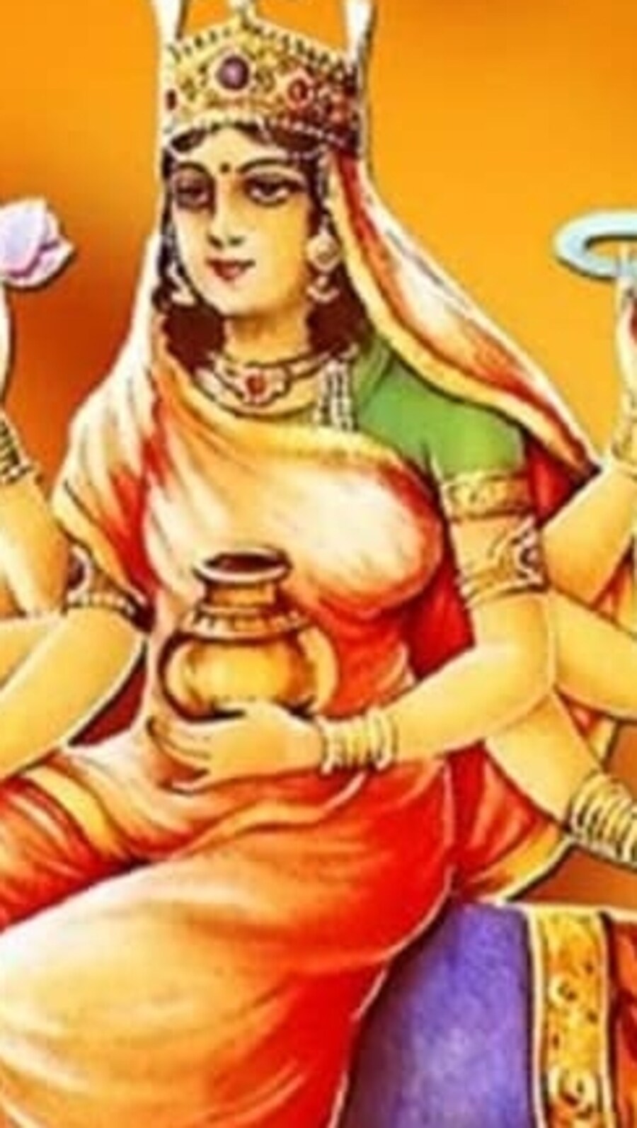 Chaitra Navratri 2023 Day 4: Maa Kushmanda, who's known to have created the universe with her smile, resides in the abode of the Sun God. (Pinterest)
