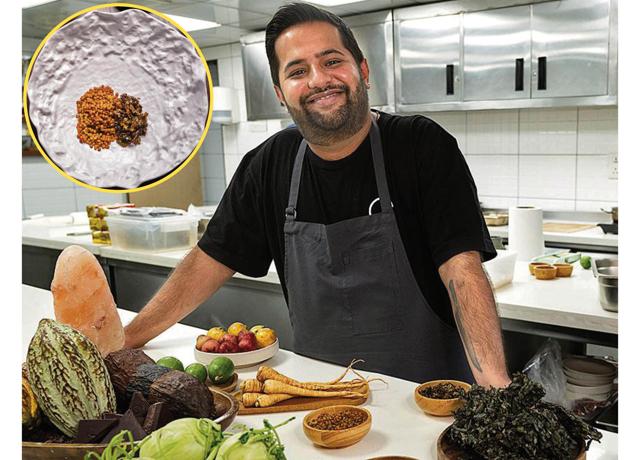 Varun Totlani sticks to local ingredients to create dishes like the seaweed and ponkh. (Satish Bate/Hindustan Times) Varun Totlani sticks to local ingredients to create dishes like the seaweed and ponkh. (Satish Bate/Hindustan Times)