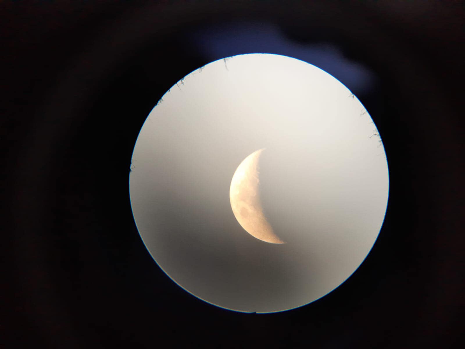 A view of the Moon as seen through the telescope at the Ajanta site. A view of the Moon as seen through the telescope at the Ajanta site.