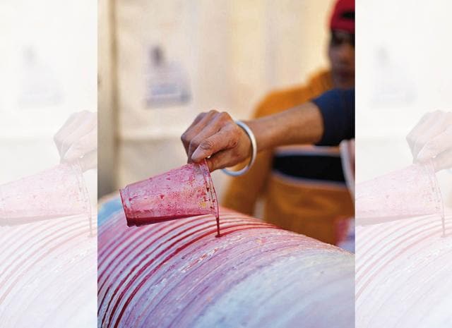 Roller ice-cream was a big hit; it’s essentially ice-cream on a large roller, from which the vendor shaves off slices. Roller ice-cream was a big hit; it’s essentially ice-cream on a large roller, from which the vendor shaves off slices.