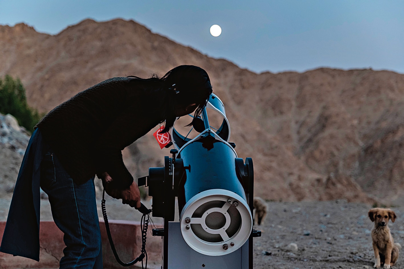 The 10-inch motorised telescope at CosmoHub, an immersive space run by astro-homestays company Cosmostays. The 10-inch motorised telescope at CosmoHub, an immersive space run by astro-homestays company Cosmostays.