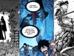 From left to right: A panel from a manga (Naruto), a manhwa (Solo Leveling) and a manhua (The Ravages Of Time) From left to right: A panel from a manga (Naruto), a manhwa (Solo Leveling) and a manhua (The Ravages Of Time)