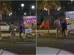 Screengrabs of video that shows UP cop slapping the street vendor. Screengrabs of video that shows UP cop slapping the street vendor.