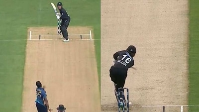 Finn Allen had a lucky escape during his knock. (Twitter) Finn Allen had a lucky escape during his knock. (Twitter)
