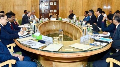 Union Finance Minister Nirmala Sitharaman chairs a meeting to review the performance of Public Sector Banks on various financial, efficiency, and health parameters, in New Delhi on Saturday. (ANI Photo) (NSitharaman Office Twitter) Union Finance Minister Nirmala Sitharaman chairs a meeting to review the performance of Public Sector Banks on various financial, efficiency, and health parameters, in New Delhi on Saturday. (ANI Photo) (NSitharaman Office Twitter)