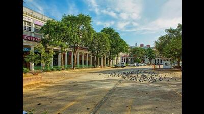 Connaught Place in March 2020. During the lockdown, air quality in Delhi improved tremendously, thanks to the lack of construction work and vehicular pollution. (Shutterstock) Connaught Place in March 2020. During the lockdown, air quality in Delhi improved tremendously, thanks to the lack of construction work and vehicular pollution. (Shutterstock)