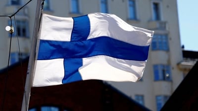 Finland's flag flutters in Helsinki, Finland (Reuters)