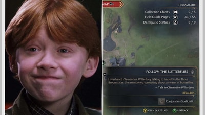 Find the butterflies, skip the spiders: Hogwarts Legacy's clever Harry Potter easter egg Find the butterflies, skip the spiders: Hogwarts Legacy's clever Harry Potter easter egg
